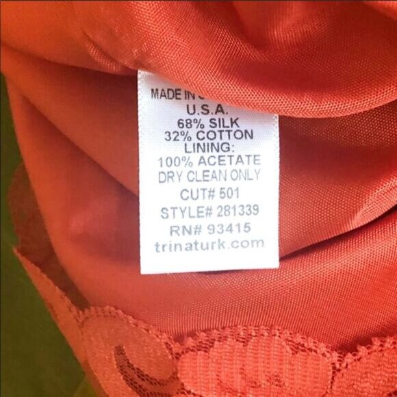 TRINA TURK Fall Silk Cotton Color Block Midi Dress 4 - Picture 6 of 9